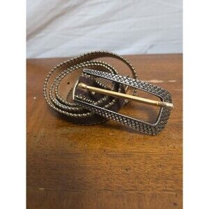Barbara & Company Brown Suede Brass Belt 31" Vintage 1990s